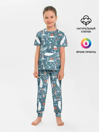Детская пижама с брюками / Море и его жители