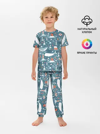 Детская пижама с брюками / Море и его жители