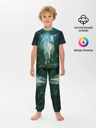 Детская пижама с брюками / Единорог