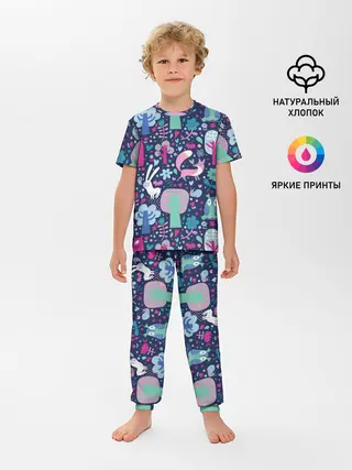 Детская пижама с брюками / Лесные животные