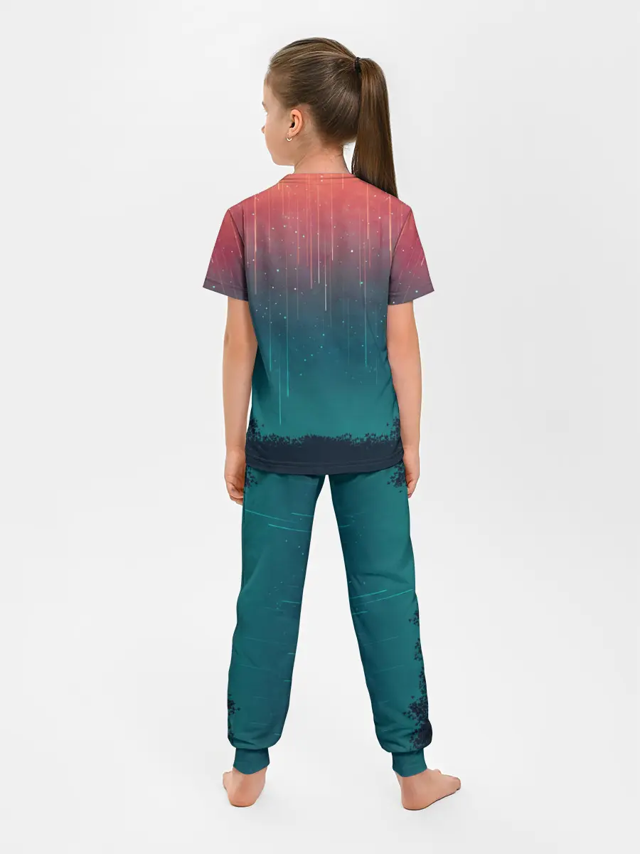 Детская пижама с брюками / Космический Дождь