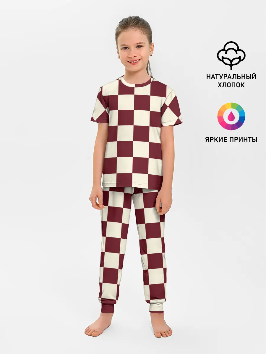 Детская пижама с брюками / Шахматка