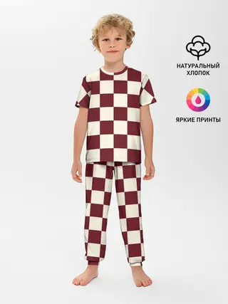 Детская пижама с брюками / Шахматка