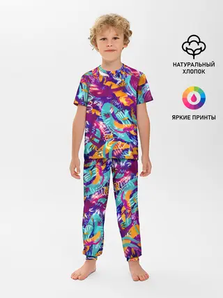 Детская пижама с брюками / Яркие краски