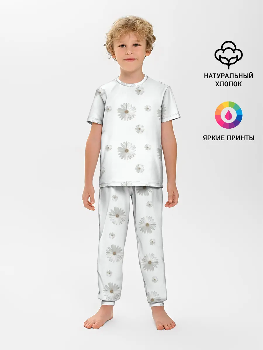 Детская пижама с брюками / Ромашки