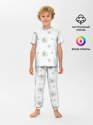 Детская пижама с брюками / Ромашки