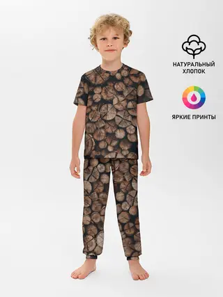 Детская пижама с брюками / Бревна