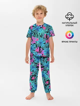 Детская пижама с брюками / Яркие цветы