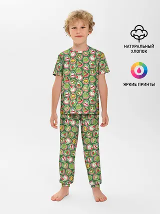 Детская пижама с брюками / Новогодние Персонажи