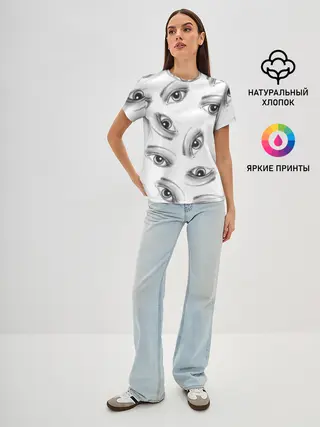 Женская базовая футболка / глаза