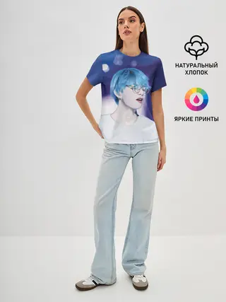 Женская базовая футболка / BTS Blue