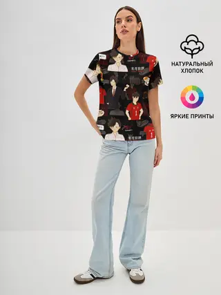 Женская базовая футболка / КУРОО ТЕЦУРО / TETSURO