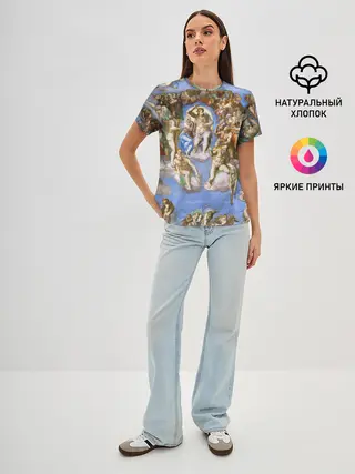 Женская базовая футболка / Микеланджело страшный суд