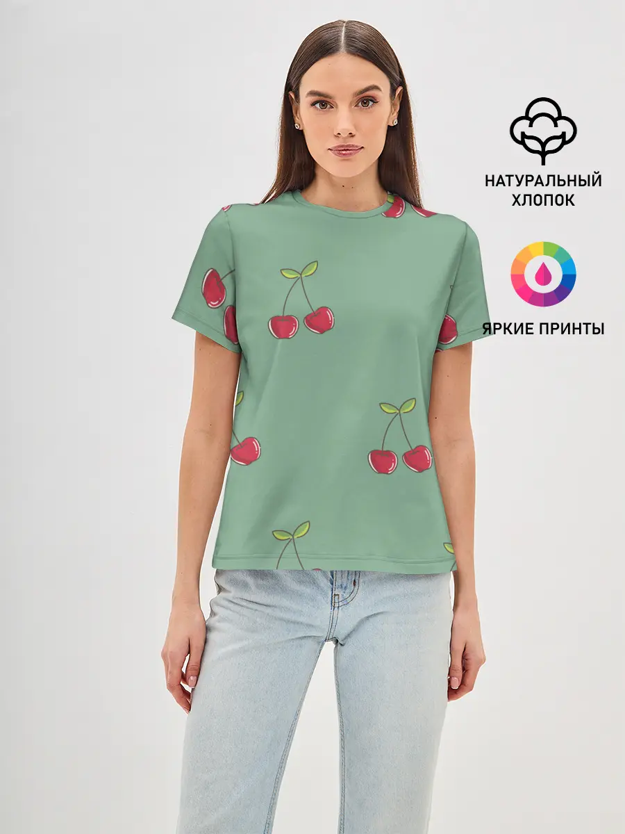 Женская базовая футболка / КраСная Вишня