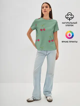 Женская базовая футболка / КраСная Вишня
