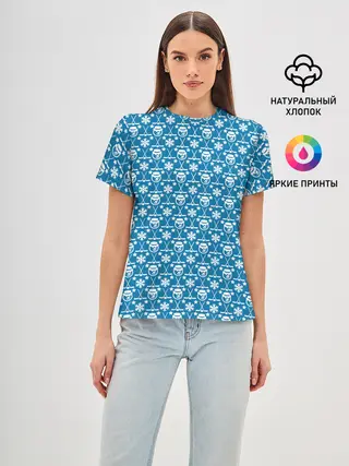 Женская базовая футболка / Snowman. Hockey.