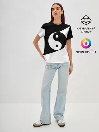 Женская базовая футболка / Инь - янь