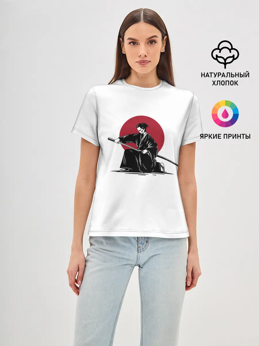 Женская базовая футболка / ЯПОНСКИЙ САМУРАЙ | SAMURAI IN THE SUN