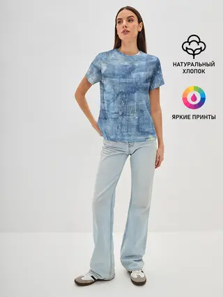 Женская базовая футболка / Джинсовые мазки