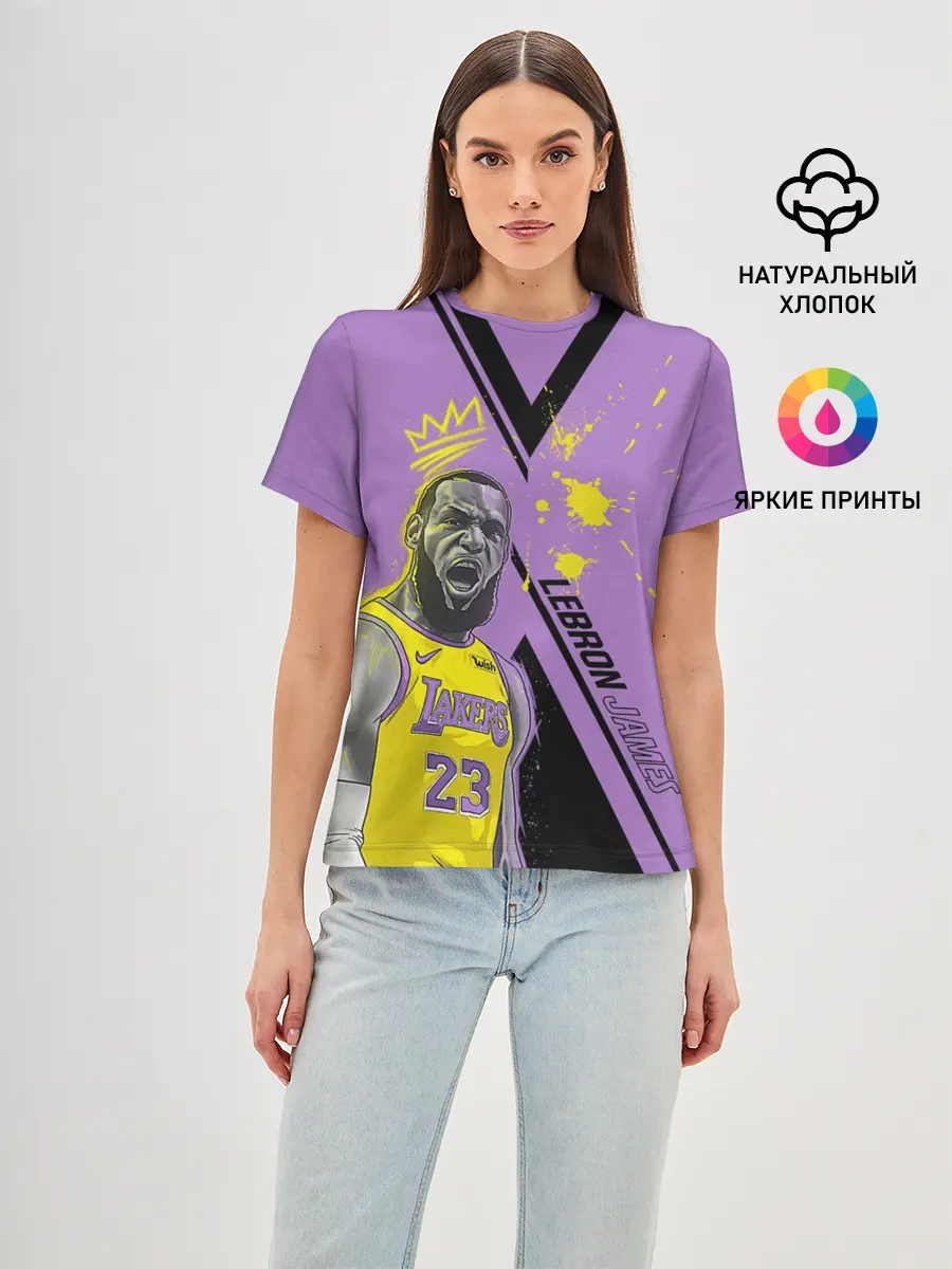 Женская базовая футболка / леброн джеймс