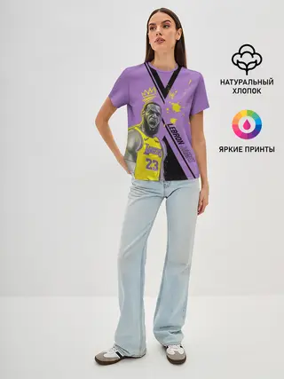 Женская базовая футболка / леброн джеймс