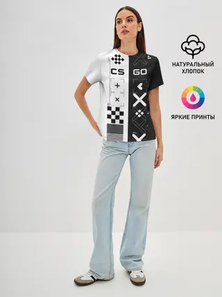 Женская базовая футболка / Printstream | Поток информации