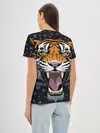 Женская базовая футболка / Амурский тигр в ночи
