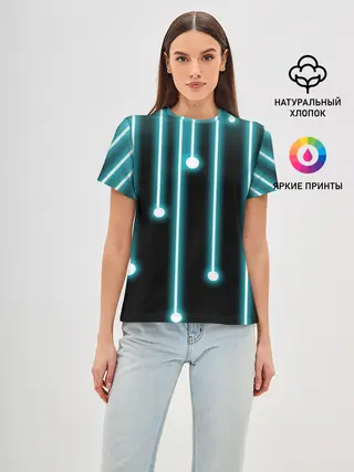 Женская базовая футболка / Неон