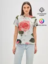 Женская базовая футболка / Нежные розы