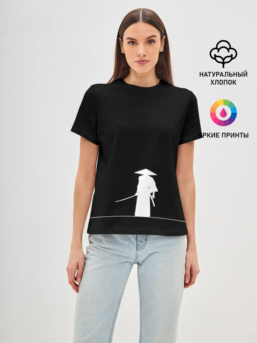 Женская базовая футболка / Одинокий самурай