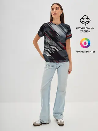 Женская базовая футболка / Металлическая текстура