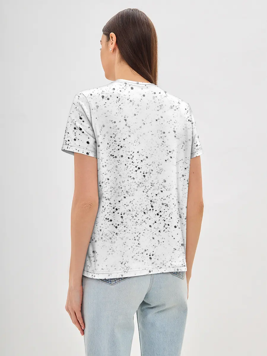 Женская базовая футболка / Панда Любовь Сердце Брызги