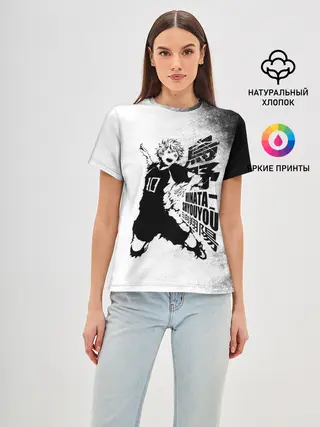 Женская базовая футболка / Шоё Хината удар сверху Haikyuu!!