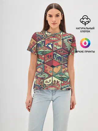 Женская базовая футболка / Психоделика