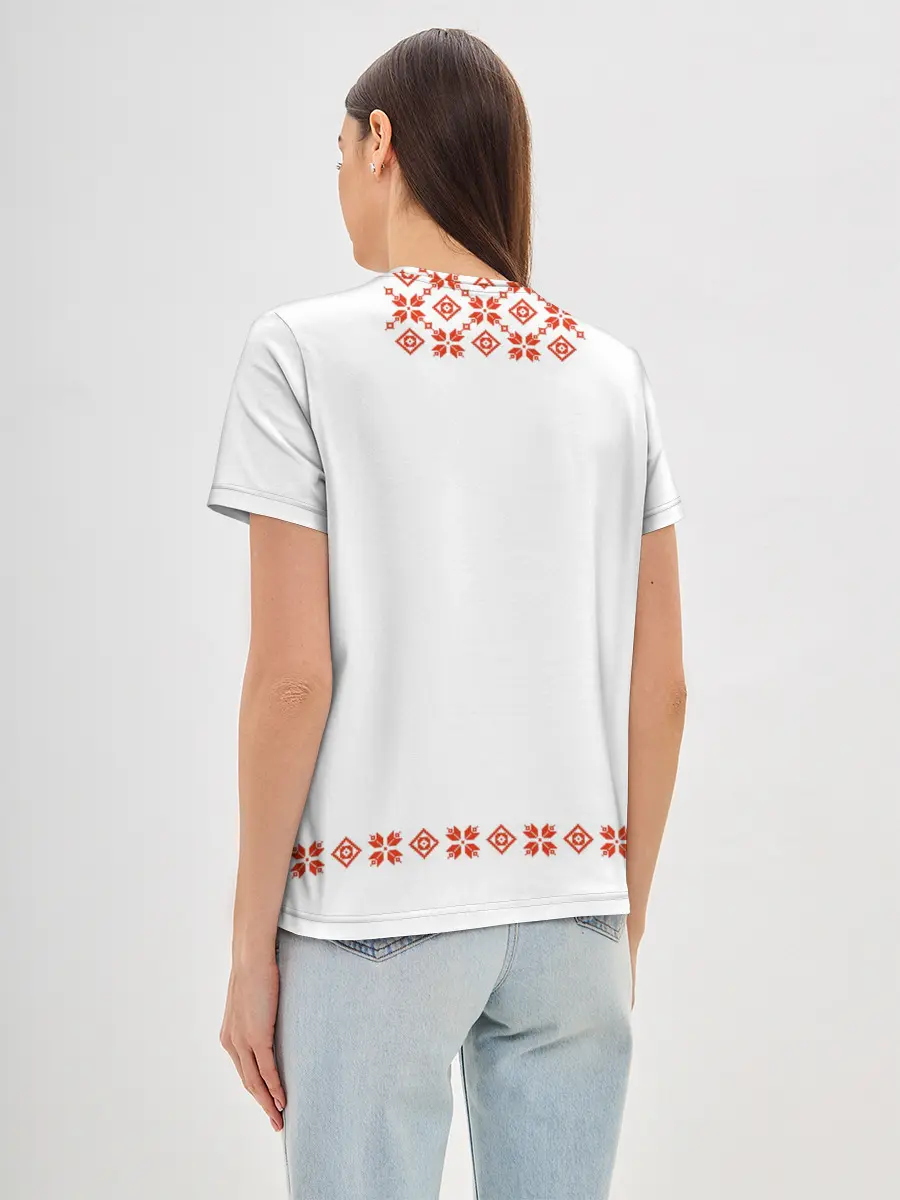 Женская базовая футболка / Белорусская вышиванка