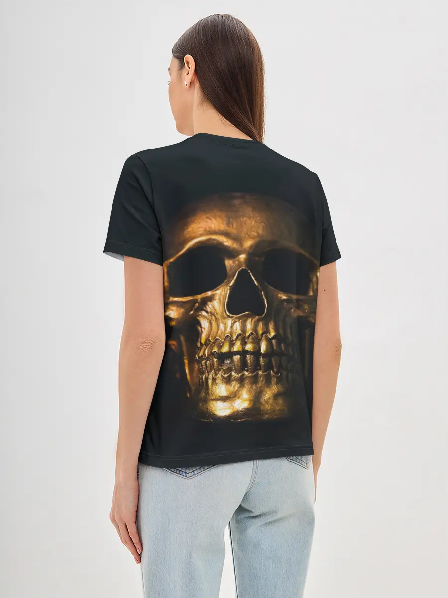 Женская базовая футболка / Gold Skull