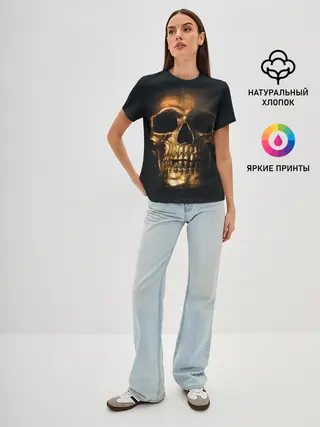 Женская базовая футболка / Gold Skull