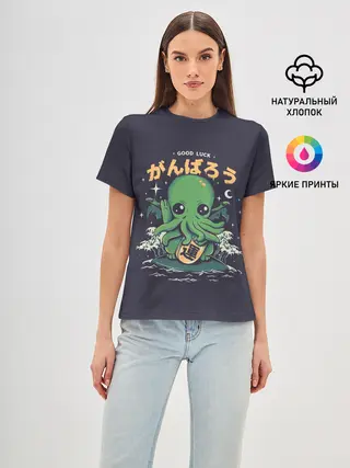 Женская базовая футболка / Cthulhu. Good Luck