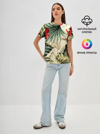 Женская базовая футболка / ТРОПИКИ