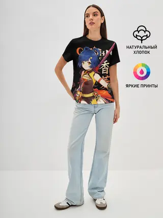 Женская базовая футболка / Сян Лин / Genshin Impact