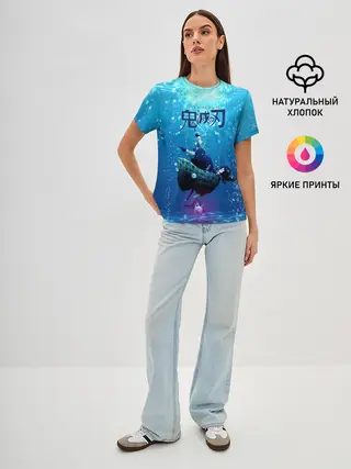 Женская базовая футболка / Дыхание Воды - Гию Томиока