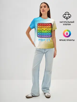 Женская базовая футболка / Поп Ит - Глитч