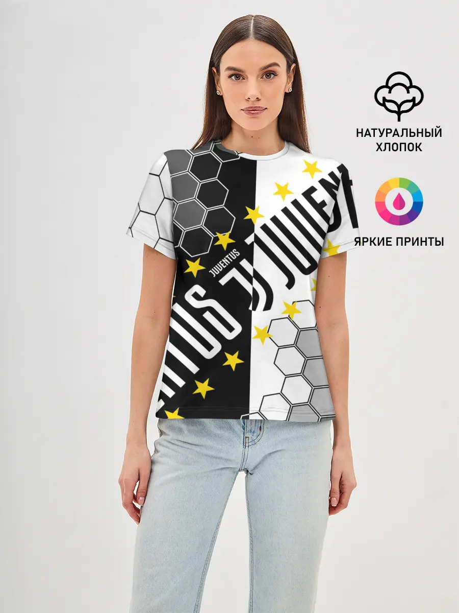 Женская базовая футболка / JUVENTUS / ЮВЕНТУС / ЗВЕЗДЫ