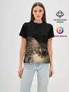 Женская базовая футболка / Disintegrating Cat
