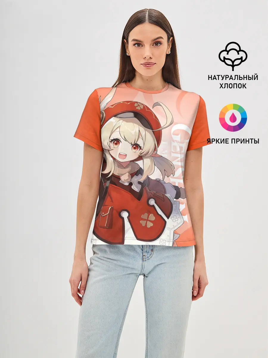 Женская базовая футболка / GENSHIN IMPACT, КЛИ