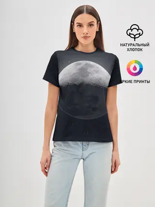 Женская базовая футболка / луна