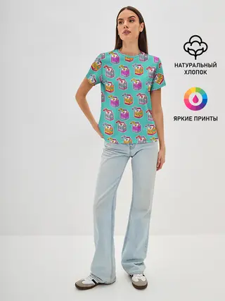 Женская базовая футболка / Коробки молока MILK