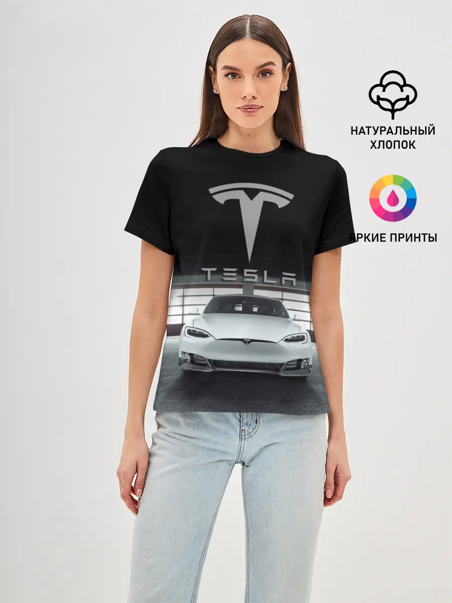 Женская базовая футболка / TESLA