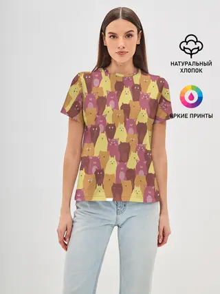 Женская базовая футболка / BEAUTIFUL CATS