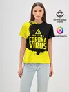 Женская базовая футболка / Warning Coronavirus